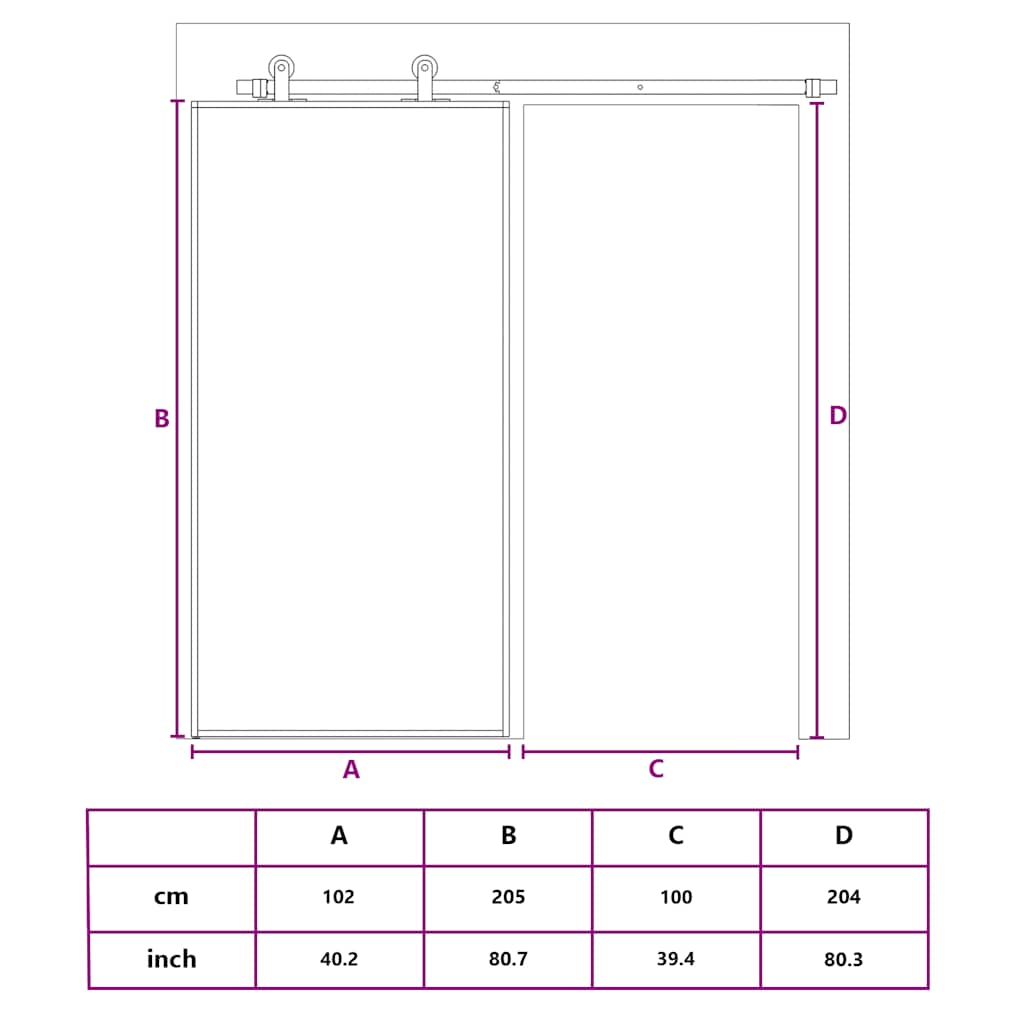 fehér ESG üveg és alumínium tolóajtó 102,5x205 cm