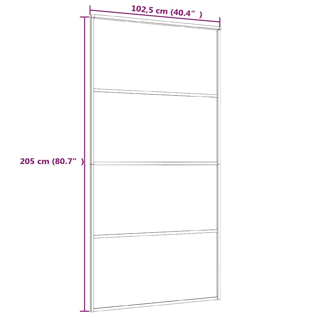 fehér matt ESG üveg és alumínium tolóajtó 102,5x205 cm