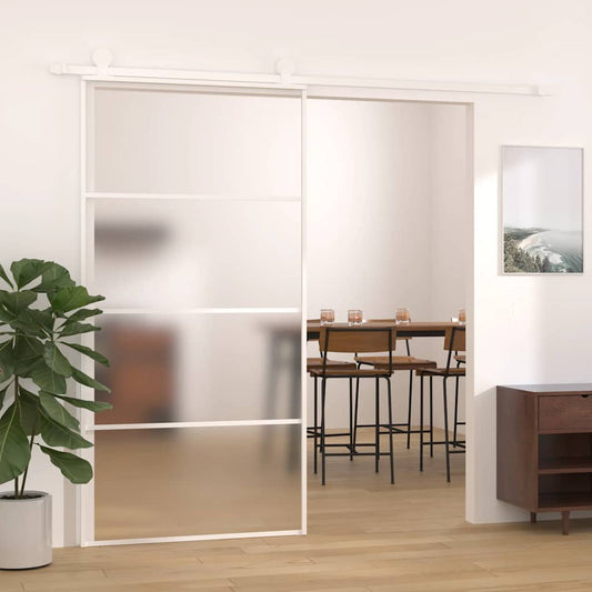 fehér matt ESG üveg és alumínium tolóajtó 102,5x205 cm
