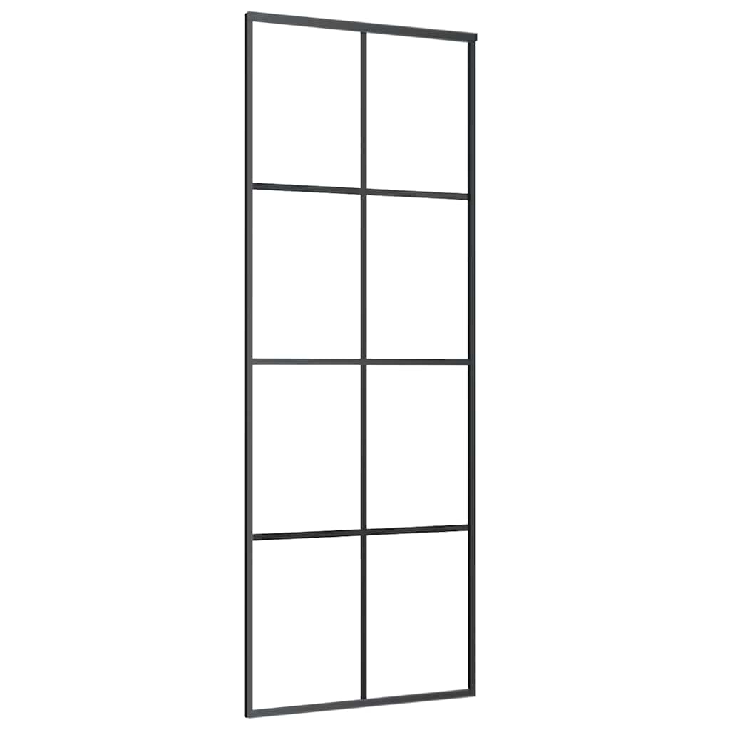 fekete ESG üveg és alumínium tolóajtó 76 x 205 cm