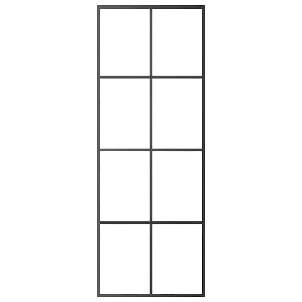 fekete ESG üveg és alumínium tolóajtó 76 x 205 cm