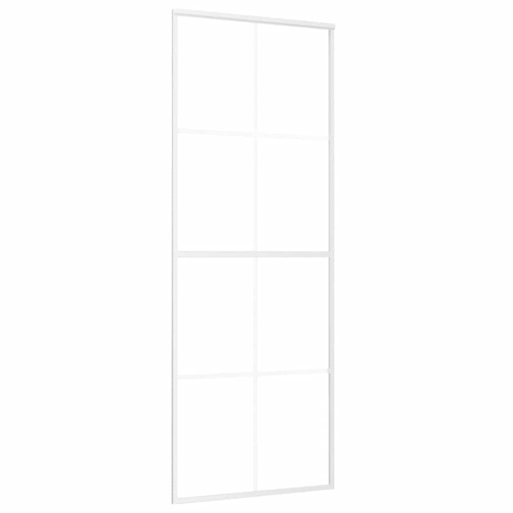 fehér ESG üveg és alumínium tolóajtó 76 x 205 cm