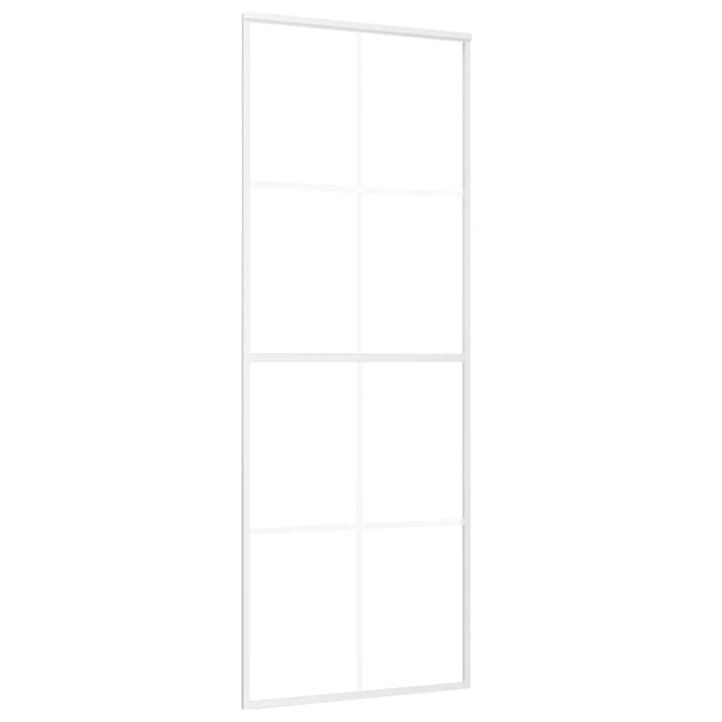 fehér matt ESG üveg és alumínium tolóajtó 76 x 205 cm