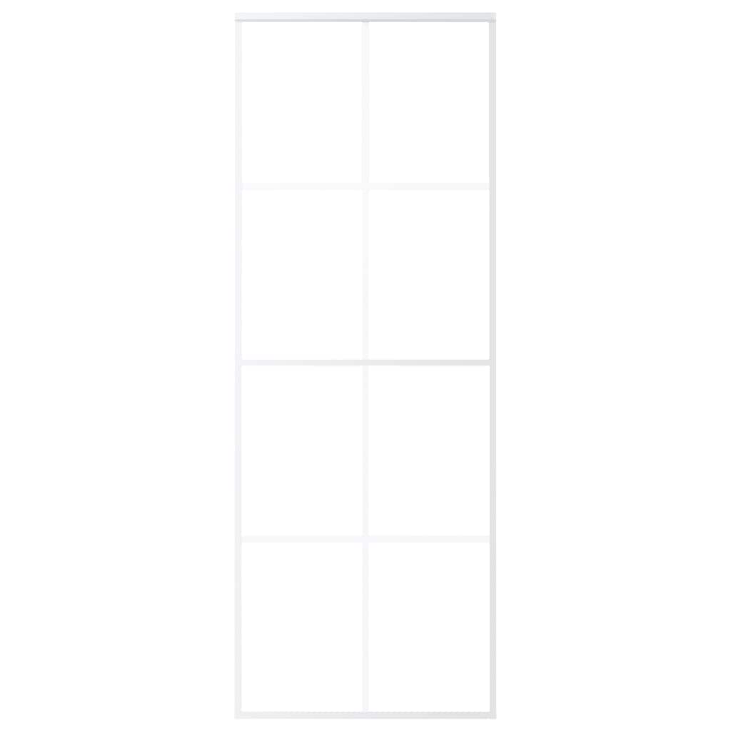 fehér matt ESG üveg és alumínium tolóajtó 76 x 205 cm