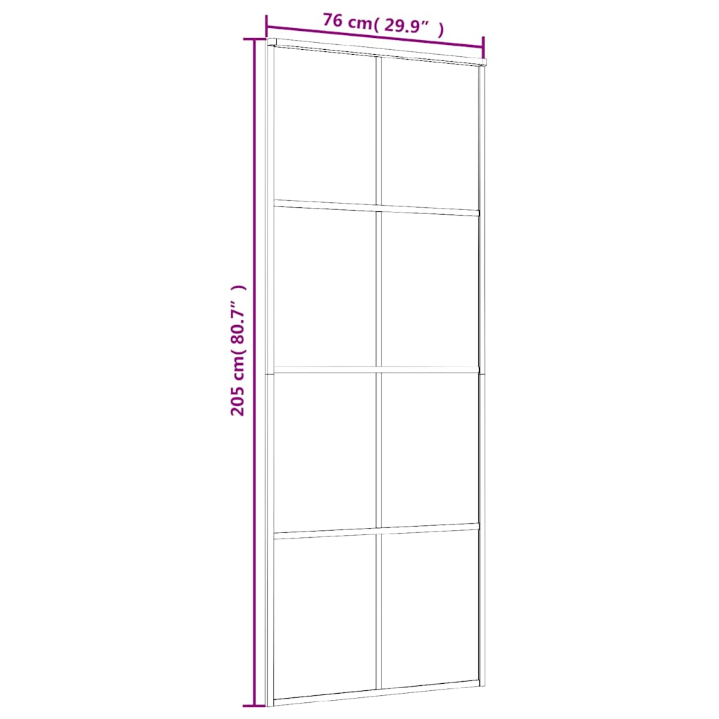 fehér matt ESG üveg és alumínium tolóajtó 76 x 205 cm