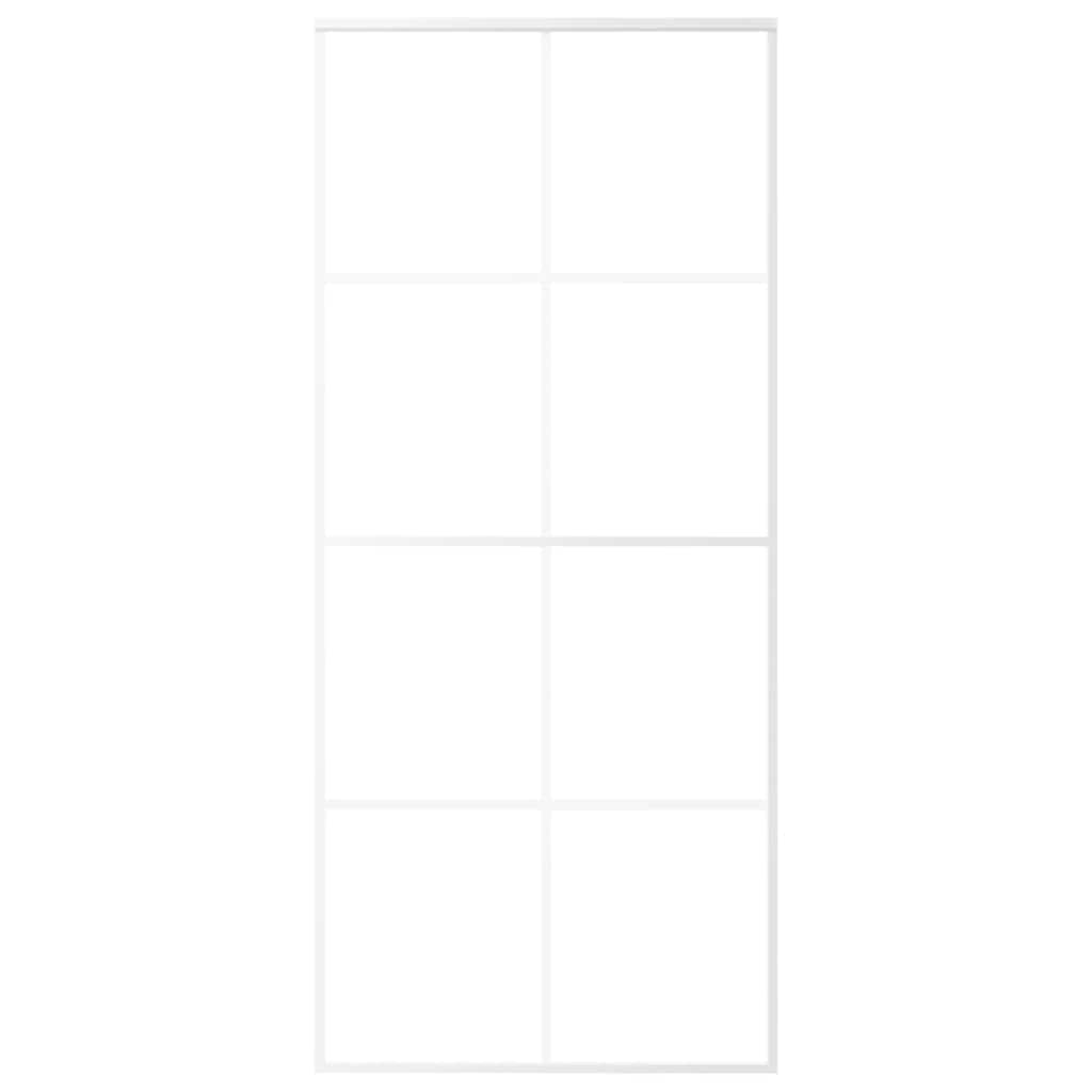 fehér ESG üveg és alumínium tolóajtó 90x205 cm