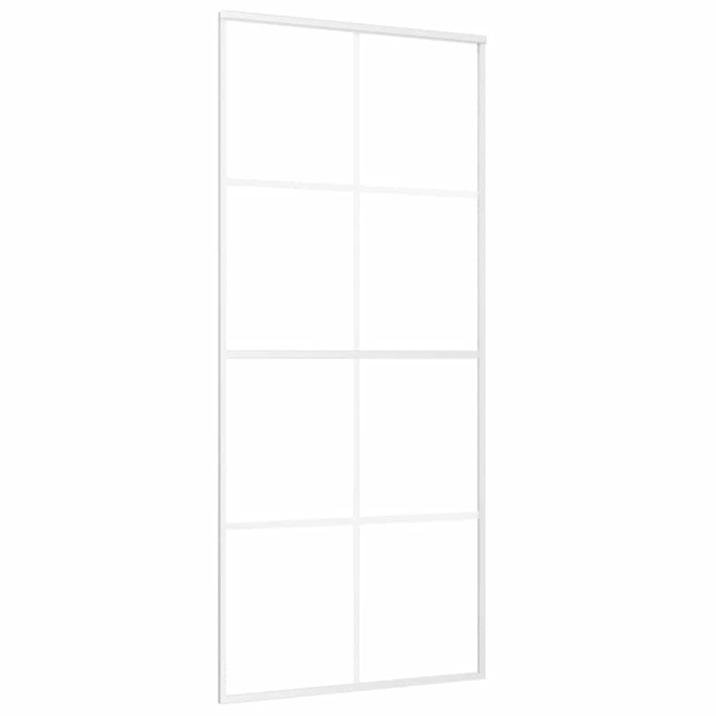 fehér matt ESG üveg és alumínium tolóajtó 90x205 cm
