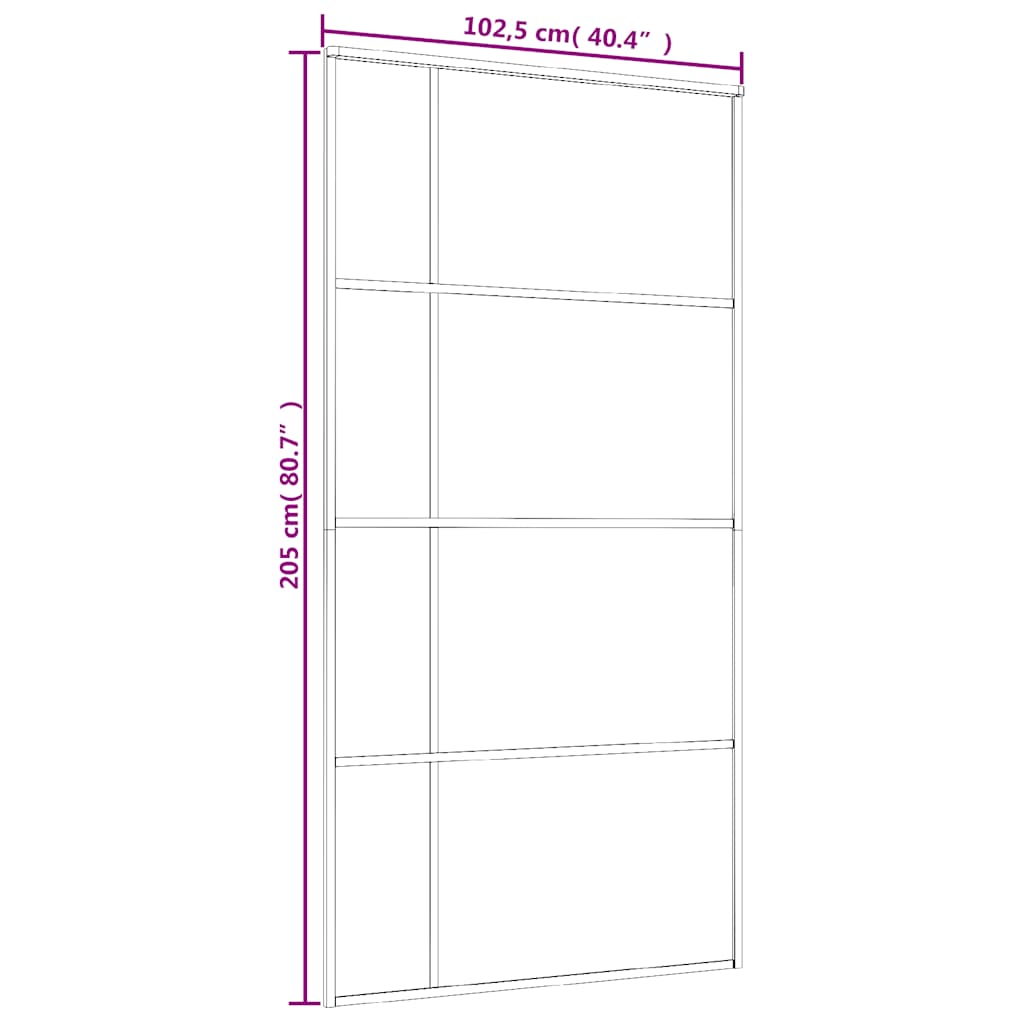 fehér matt ESG üveg és alumínium tolóajtó 102,5x205 cm