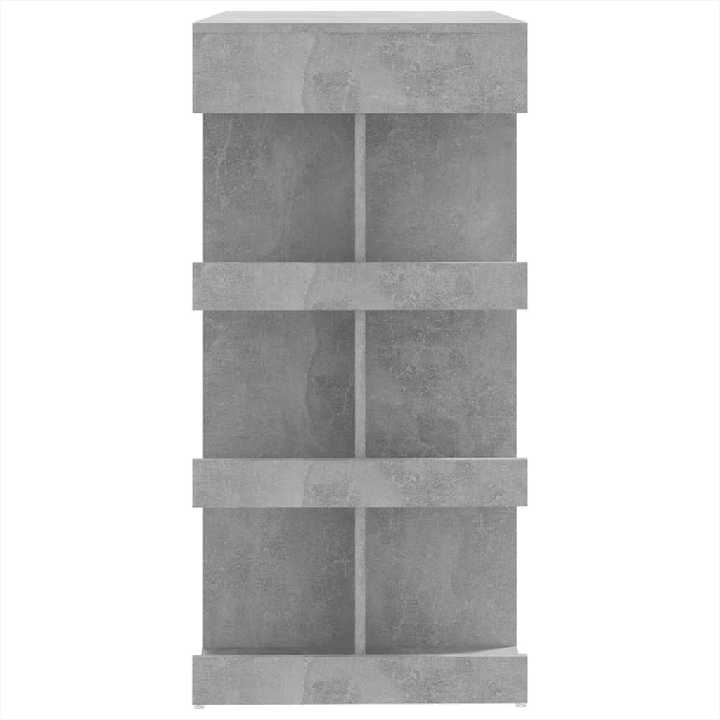 betonszürke szerelt fa bárasztal tárolópolccal 100x50x101,5 cm