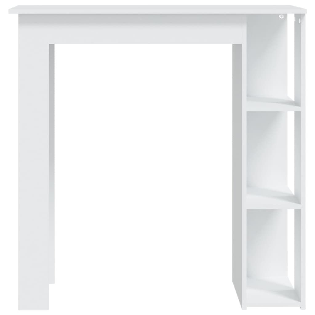 fehér szerelt fa bárasztal polccal 102 x 50 x 103,5 cm