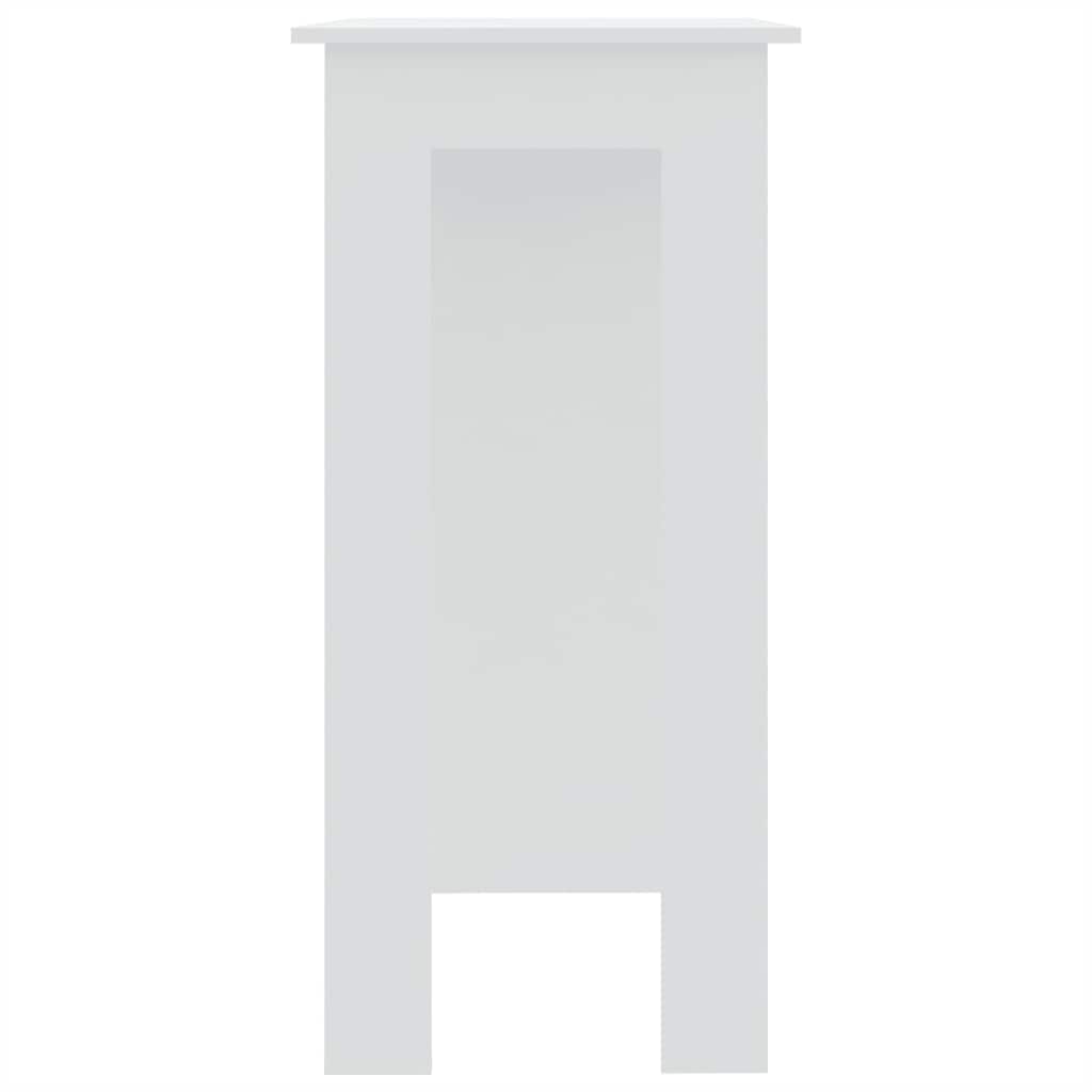 fehér szerelt fa bárasztal polccal 102 x 50 x 103,5 cm