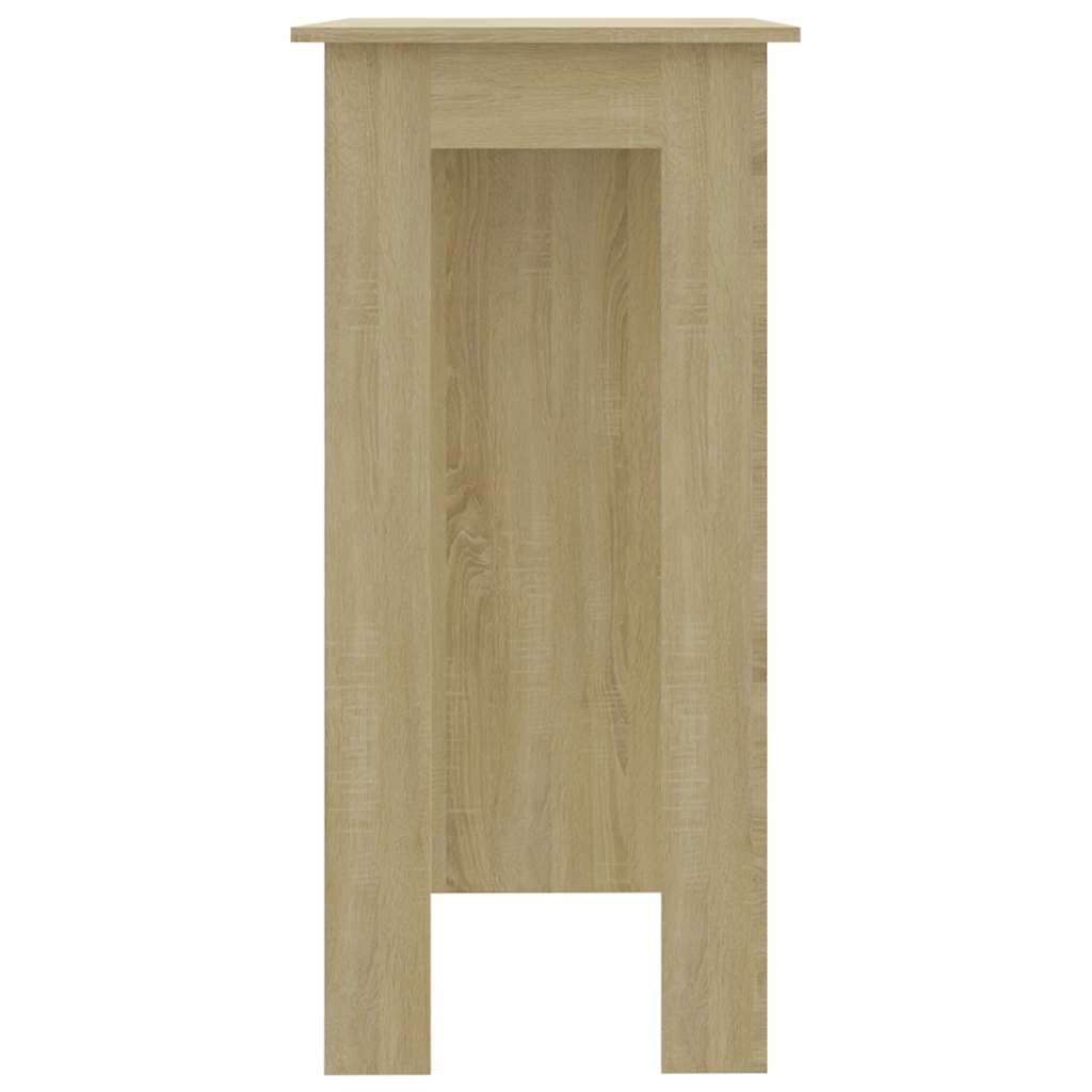 sonoma tölgy színű szerelt fa bárasztal polccal 102x50x103,5 cm