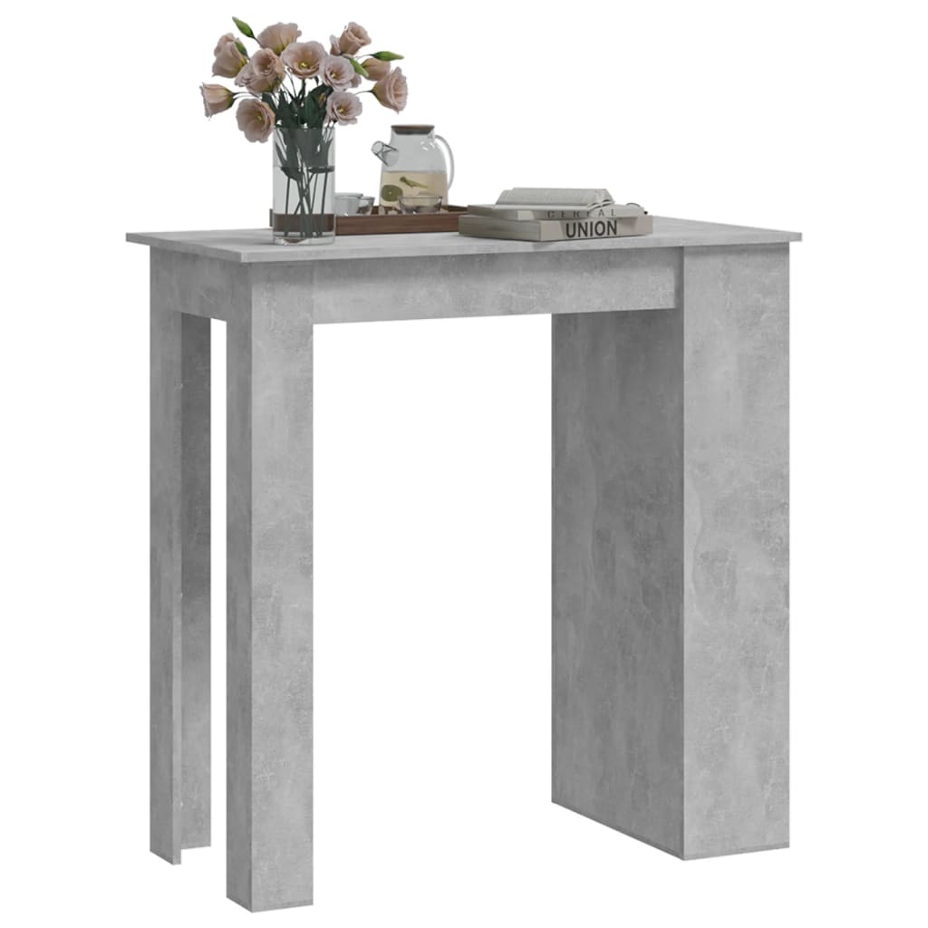 betonszürke bárasztal tárolópolccal 102 x 50 x 103,5 cm