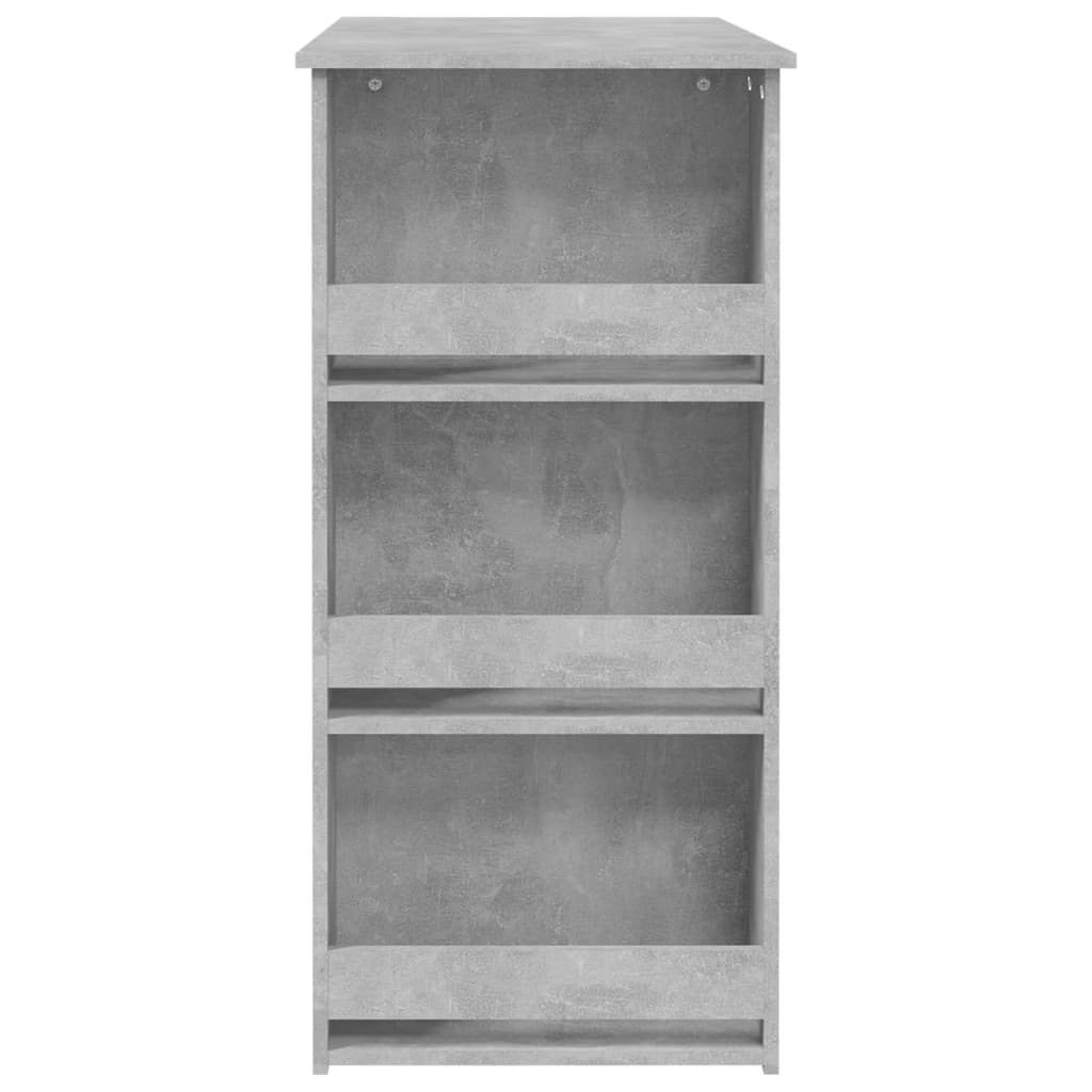 betonszürke bárasztal tárolópolccal 102 x 50 x 103,5 cm
