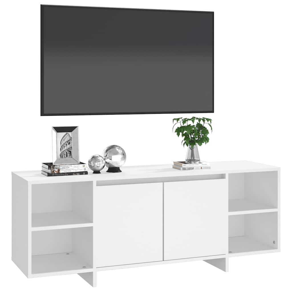 fehér szerelt fa TV-szekrény 130 x 35 x 50 cm