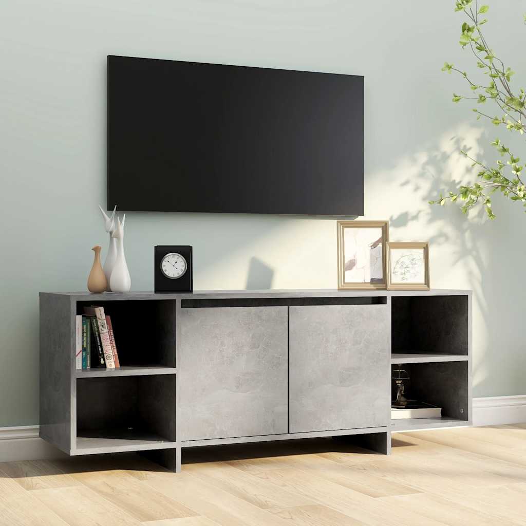 betonszürke szerelt fa TV-szekrény 130x35x50 cm