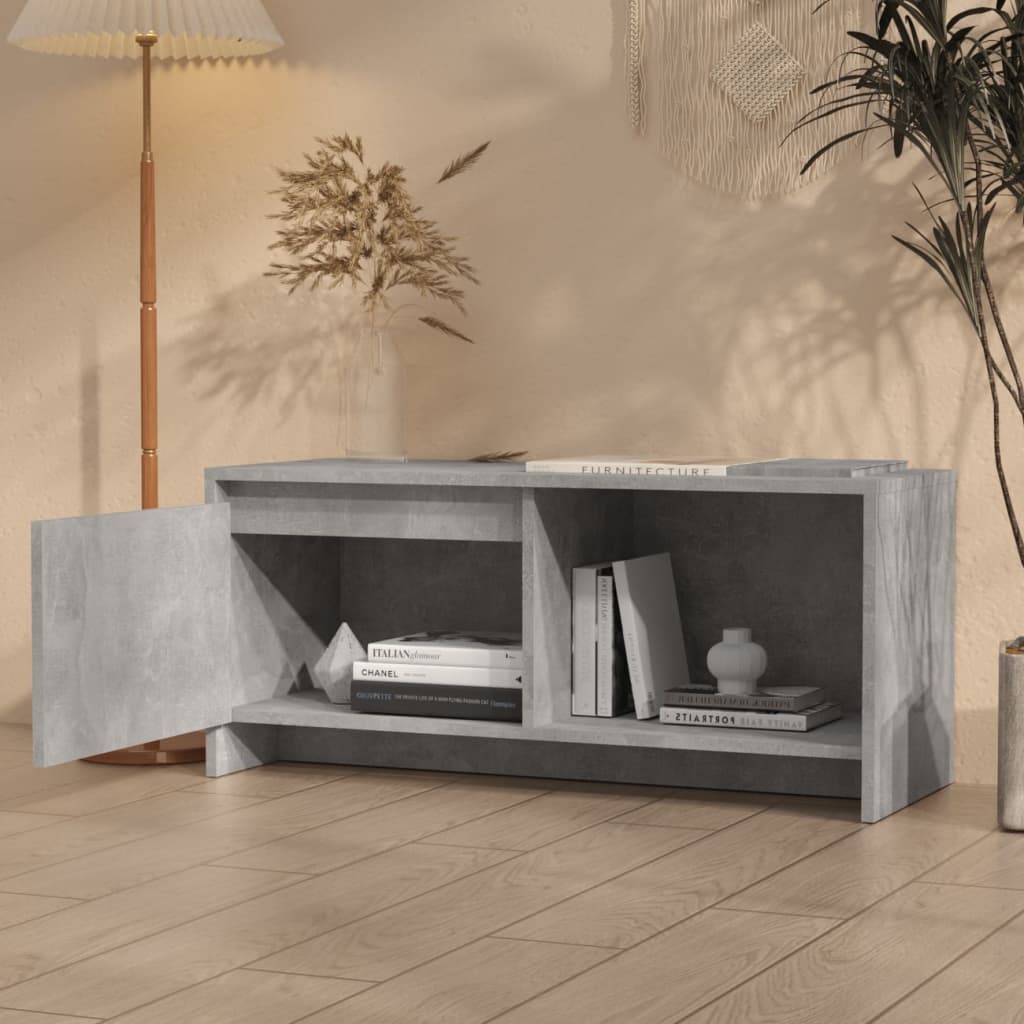 betonszürke szerelt fa TV-szekrény 90x35x40 cm