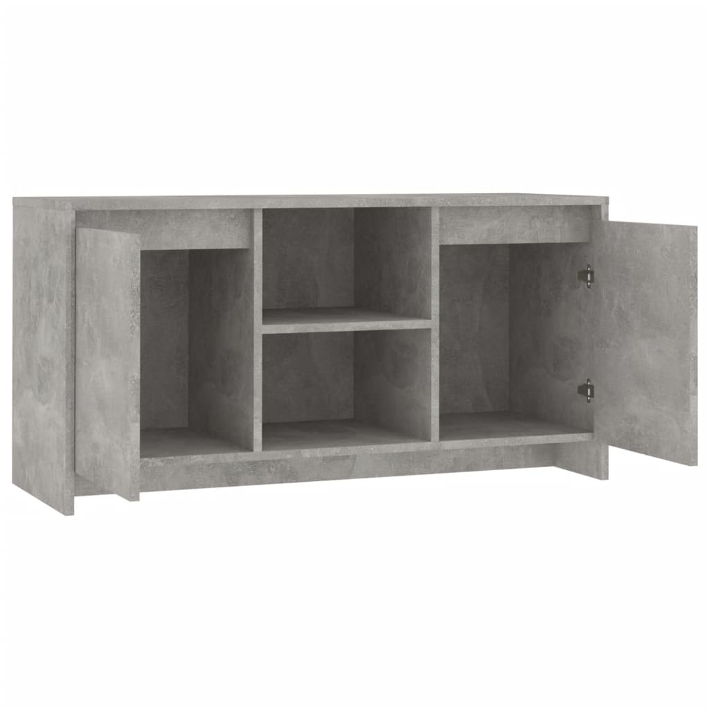 betonszürke szerelt fa TV-szekrény 100 x 35 x 55 cm
