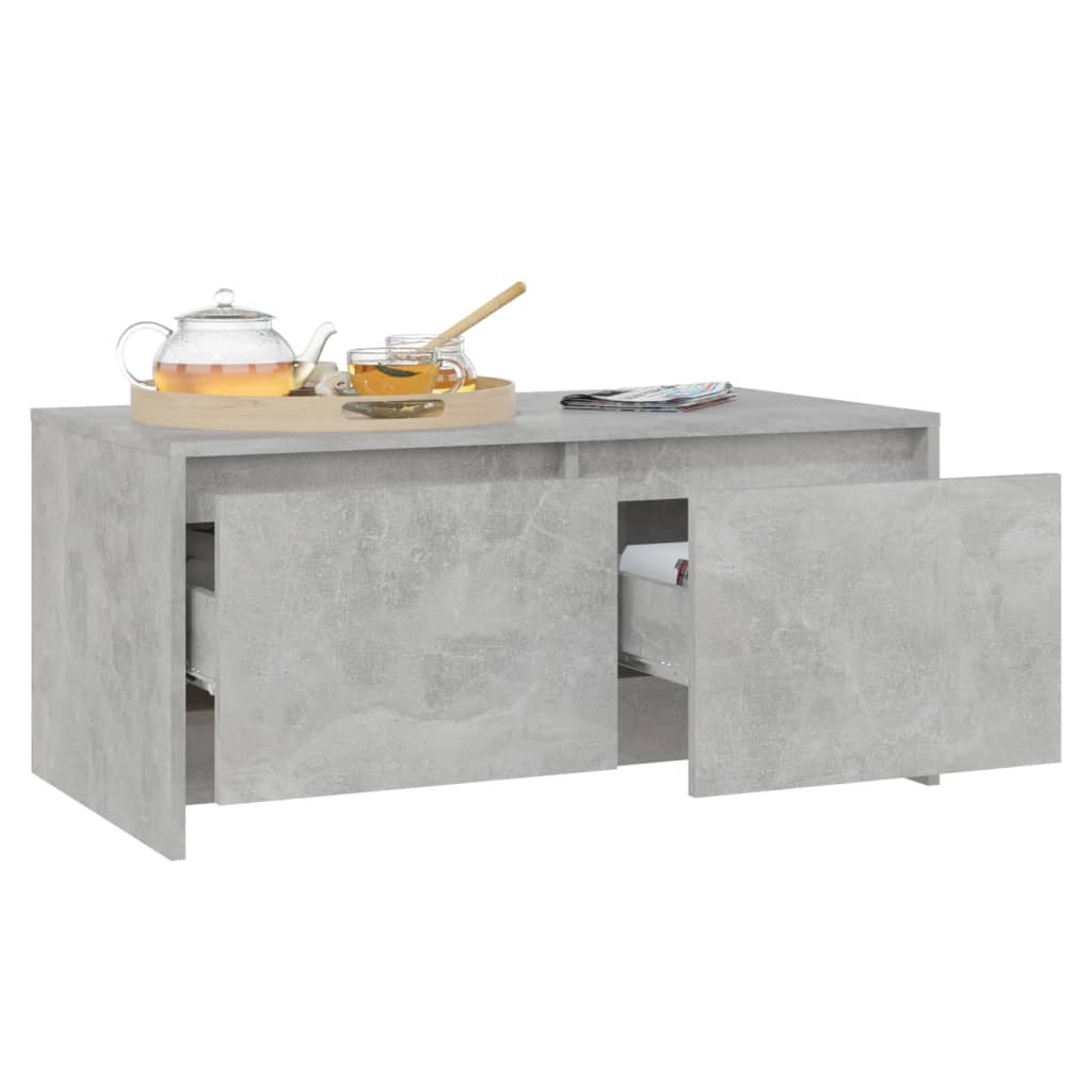 betonszürke szerelt fa dohányzóasztal 90x50x41,5 cm