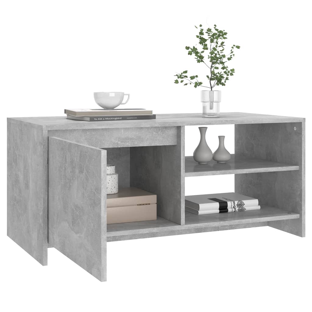betonszürke szerelt fa dohányzóasztal 102x 50 x 45 cm