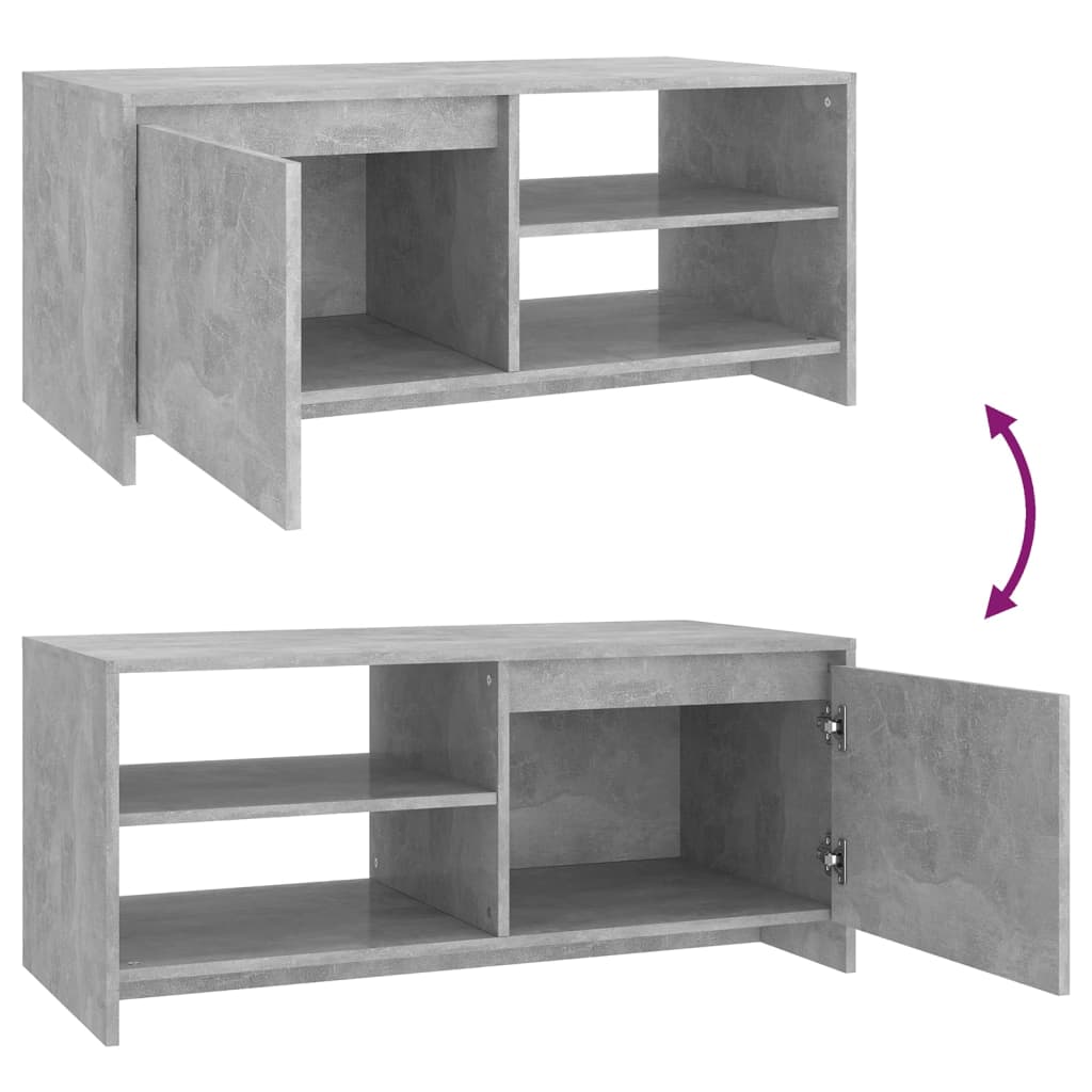 betonszürke szerelt fa dohányzóasztal 102x 50 x 45 cm