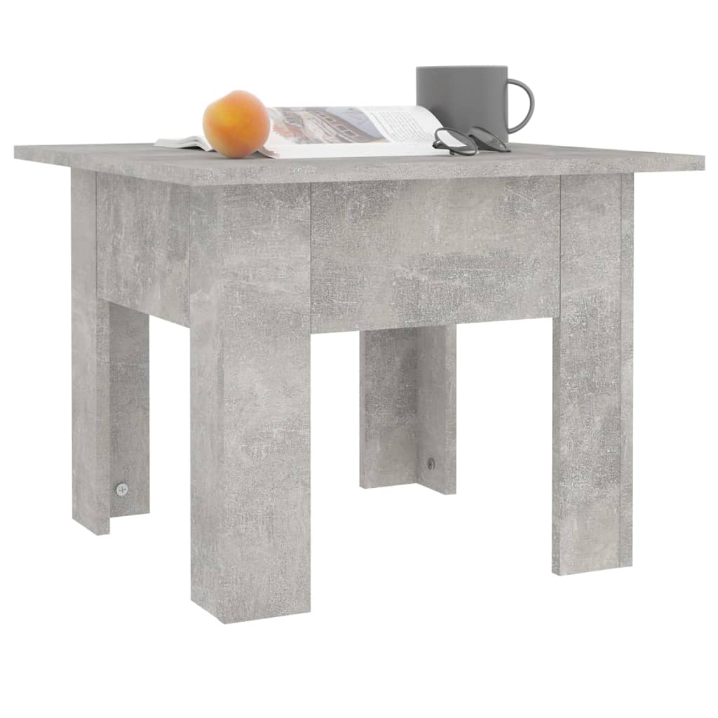 betonszürke szerelt fa dohányzóasztal 55 x 55 x 42 cm
