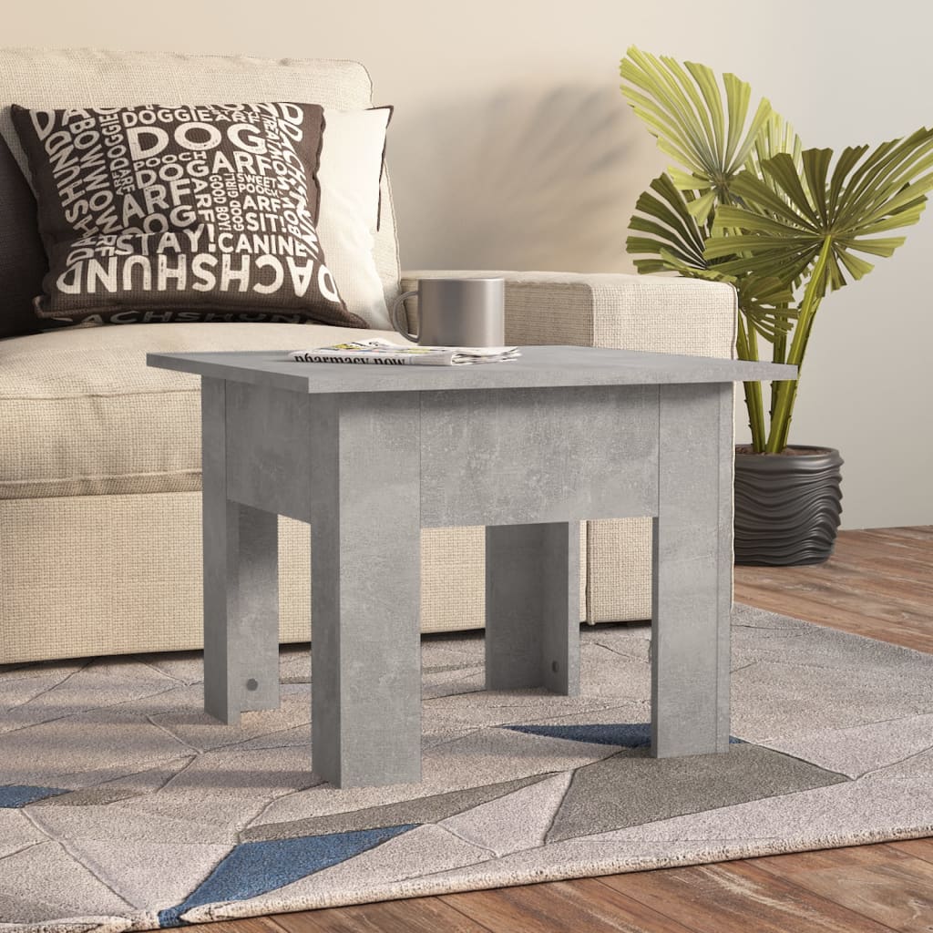betonszürke szerelt fa dohányzóasztal 55 x 55 x 42 cm
