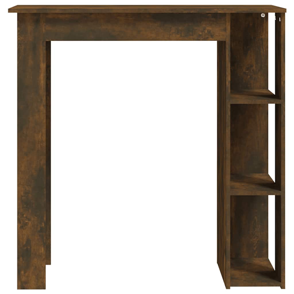 füstös tölgy színű szerelt fa bárasztal polccal 102x50x103,5 cm