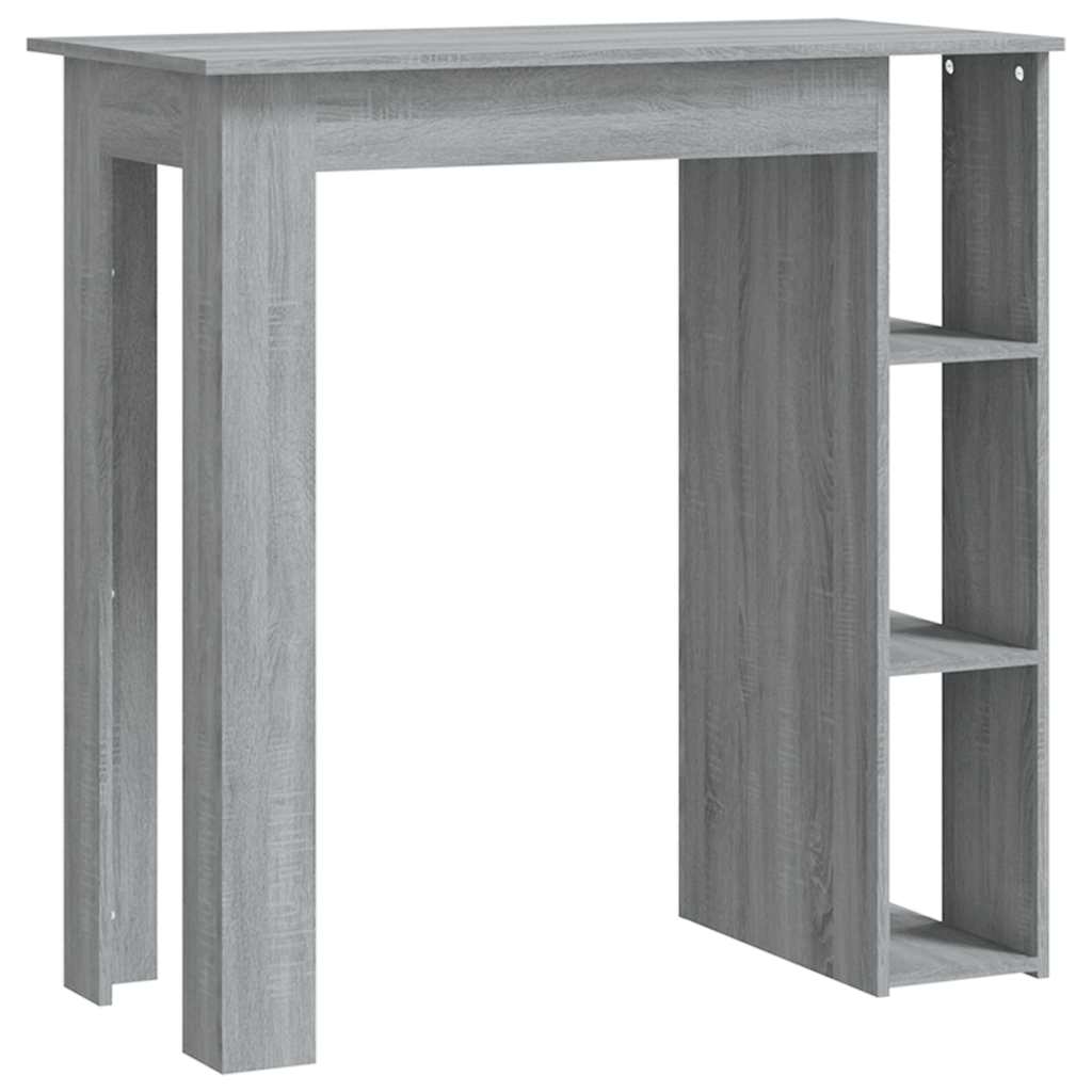 szürke sonoma szerelt fa bárasztal polccal 102 x 50 x 103,5 cm