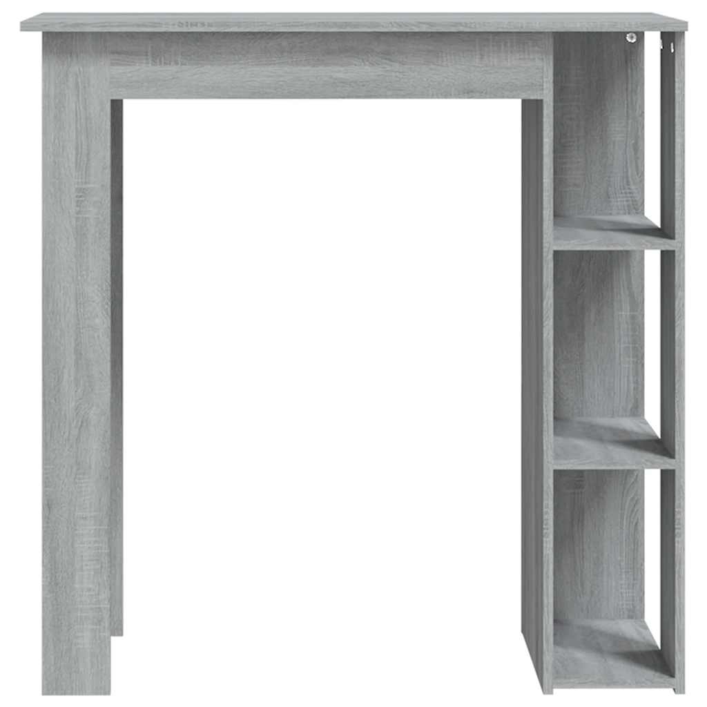 szürke sonoma szerelt fa bárasztal polccal 102 x 50 x 103,5 cm