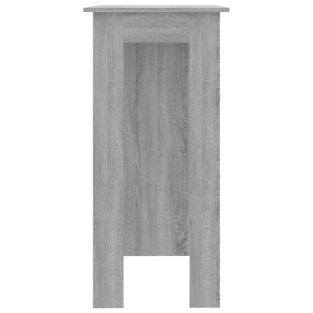 szürke sonoma szerelt fa bárasztal polccal 102 x 50 x 103,5 cm