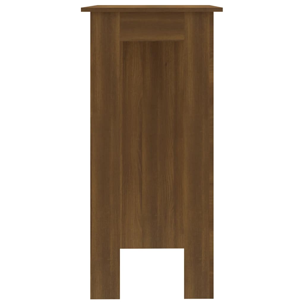 barna tölgy színű szerelt fa bárasztal polccal 102x50x103,5 cm
