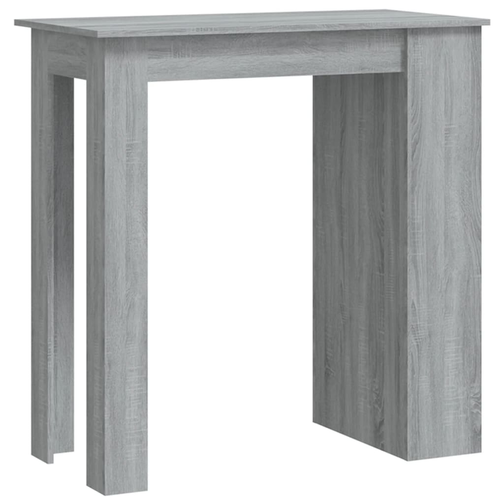 szürke sonoma színű bárasztal tárolópolccal 102 x 50 x 103,5 cm