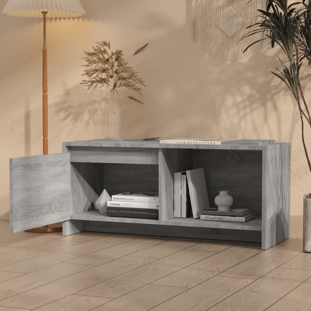 szürke sonoma színű szerelt fa TV-szekrény 90x35x40 cm