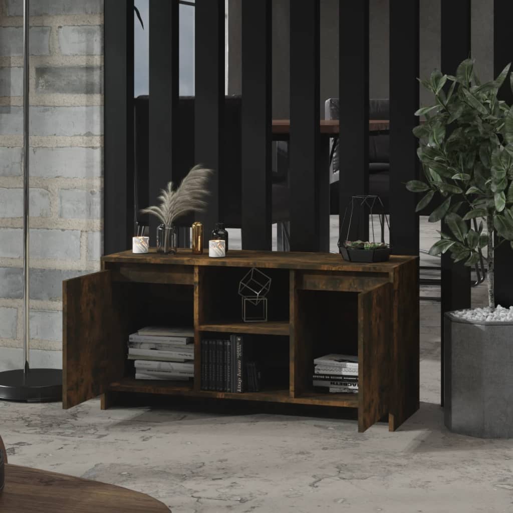 füstös tölgy színű szerelt fa TV-szekrény 102x37,5x52,5 cm