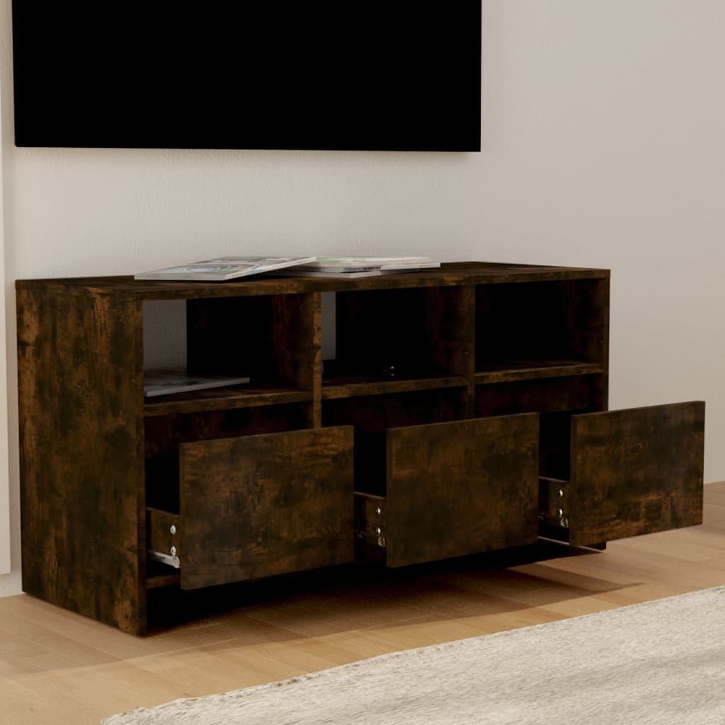 füstös tölgy színű szerelt fa TV-szekrény 102x37,5x52,5 cm
