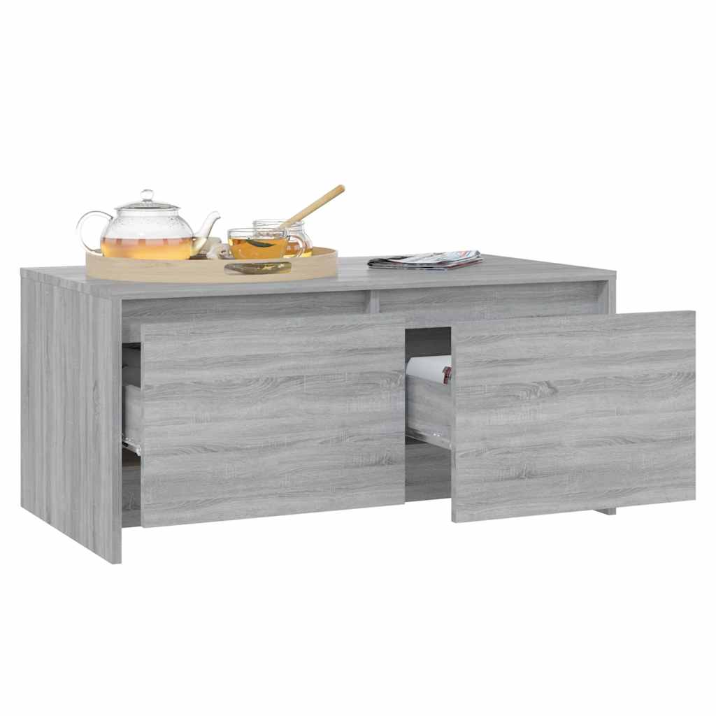 szürke sonoma szerelt fa dohányzóasztal 90x50x41,5 cm