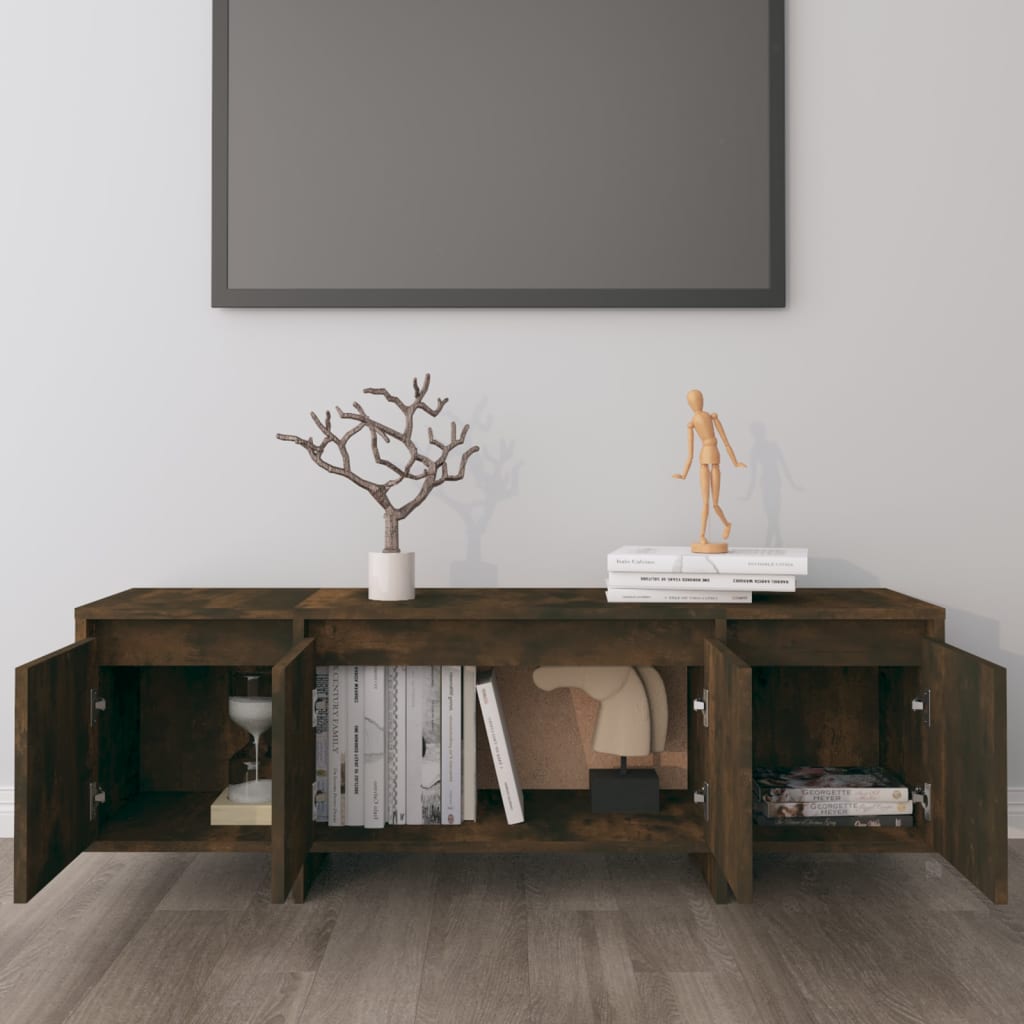füstös tölgy színű szerelt fa TV-szekrény 120x30x40,5 cm