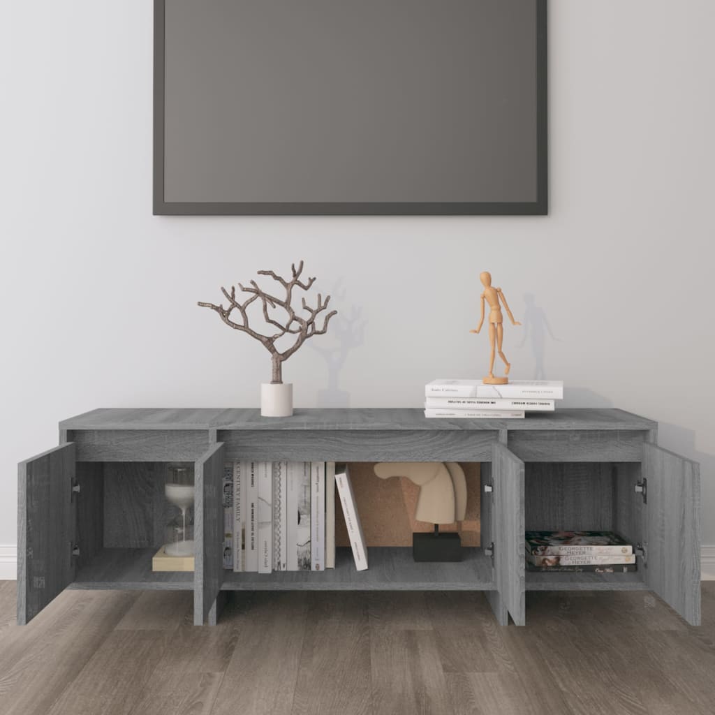 szürke sonoma színű szerelt fa TV-szekrény 120x30x40,5 cm