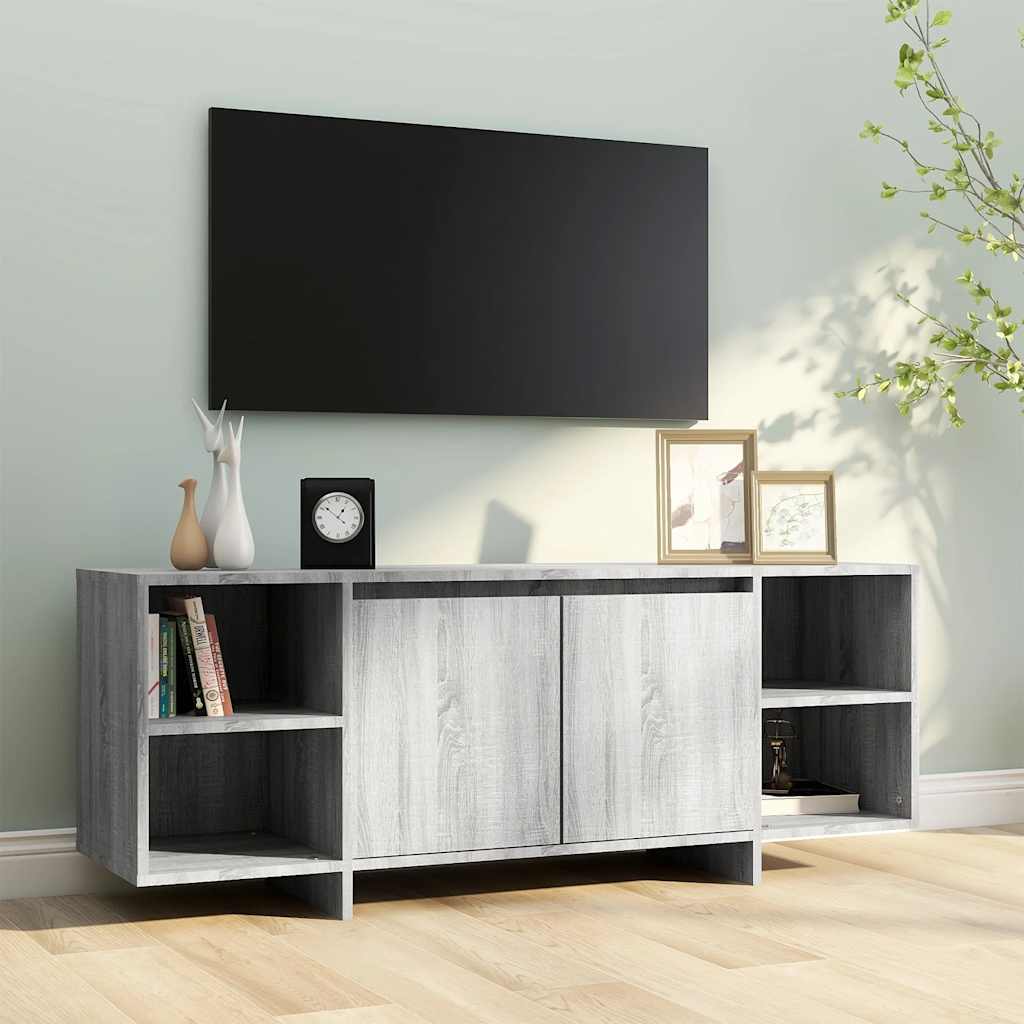 szürke sonoma színű szerelt fa TV-szekrény 130 x 35 x 50 cm