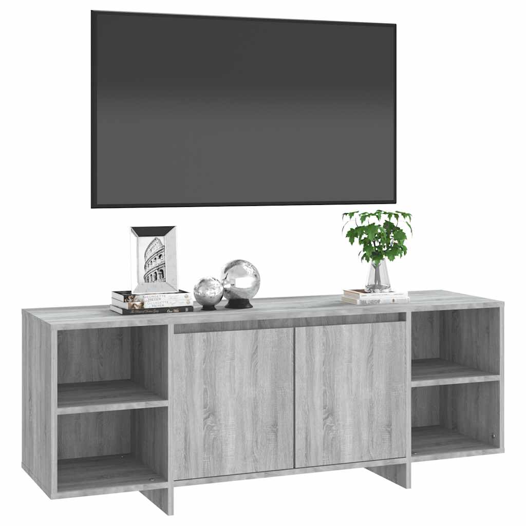 szürke sonoma színű szerelt fa TV-szekrény 130 x 35 x 50 cm