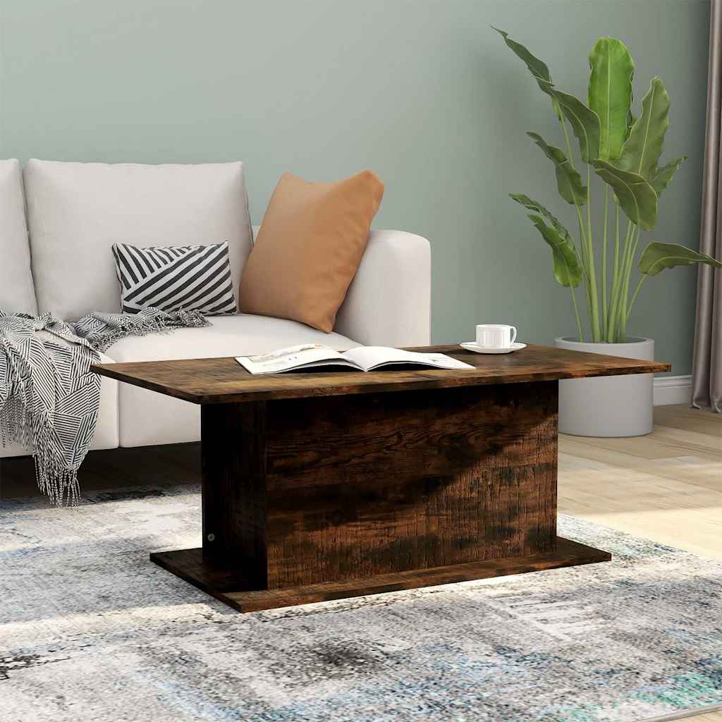 füstös tölgy színű fatermék dohányzóasztal 102x55,5x40 cm