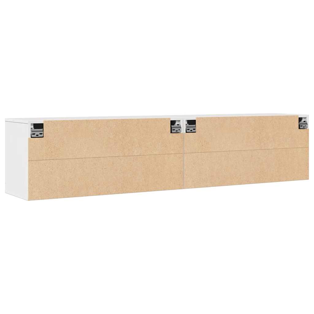 2 db fehér tömör fenyőfa faliszekrény 80 x 30 x 35 cm