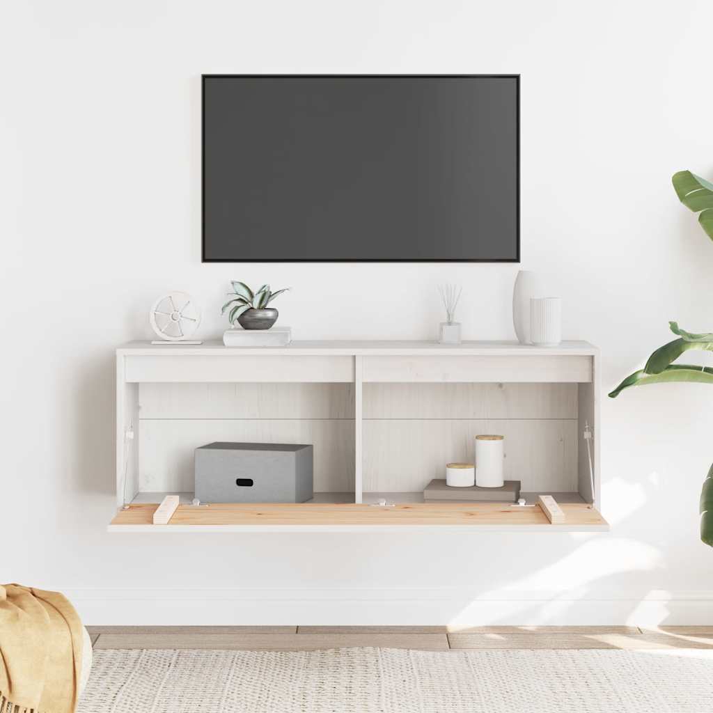 fehér tömör fenyőfa faliszekrény 100 x 30 x 35 cm