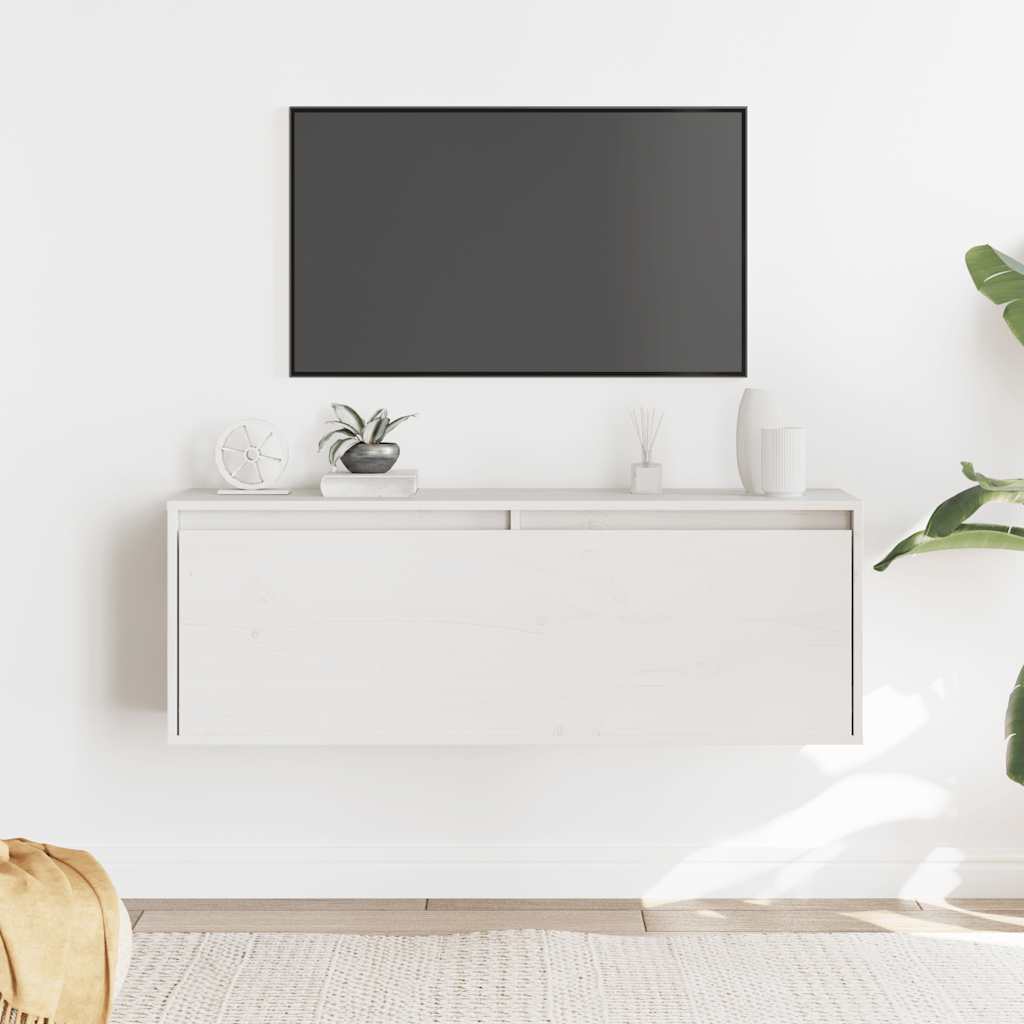 fehér tömör fenyőfa faliszekrény 100 x 30 x 35 cm
