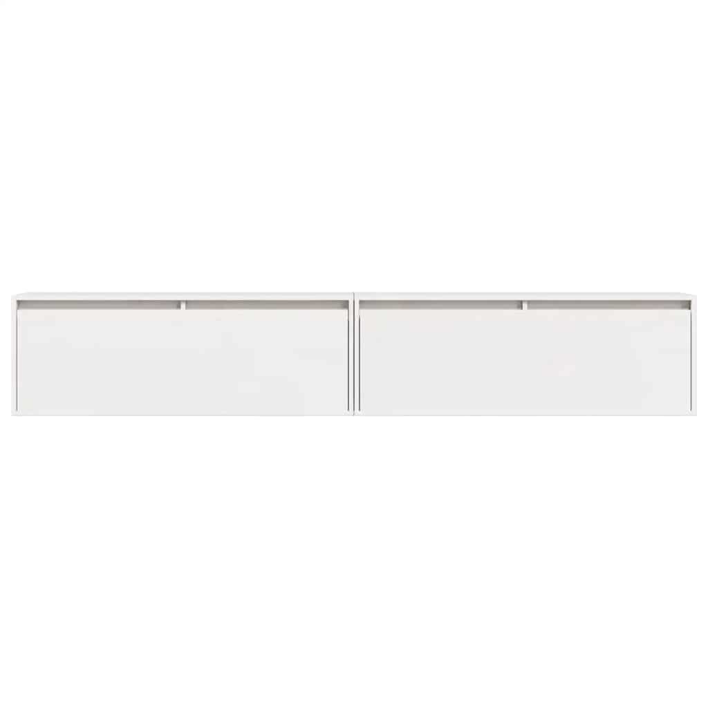 2 darab fehér tömör fenyőfa faliszekrény 100 x 30 x 35 cm