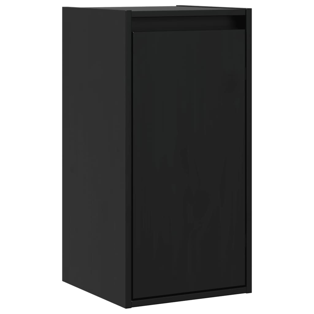 2 db fekete tömör fenyőfa faliszekrény 30 x 30 x 60 cm