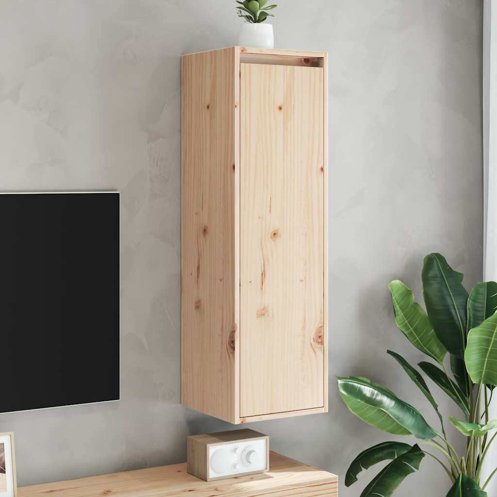 fekete tömör fenyőfa faliszekrény 30 x 30 x 100 cm