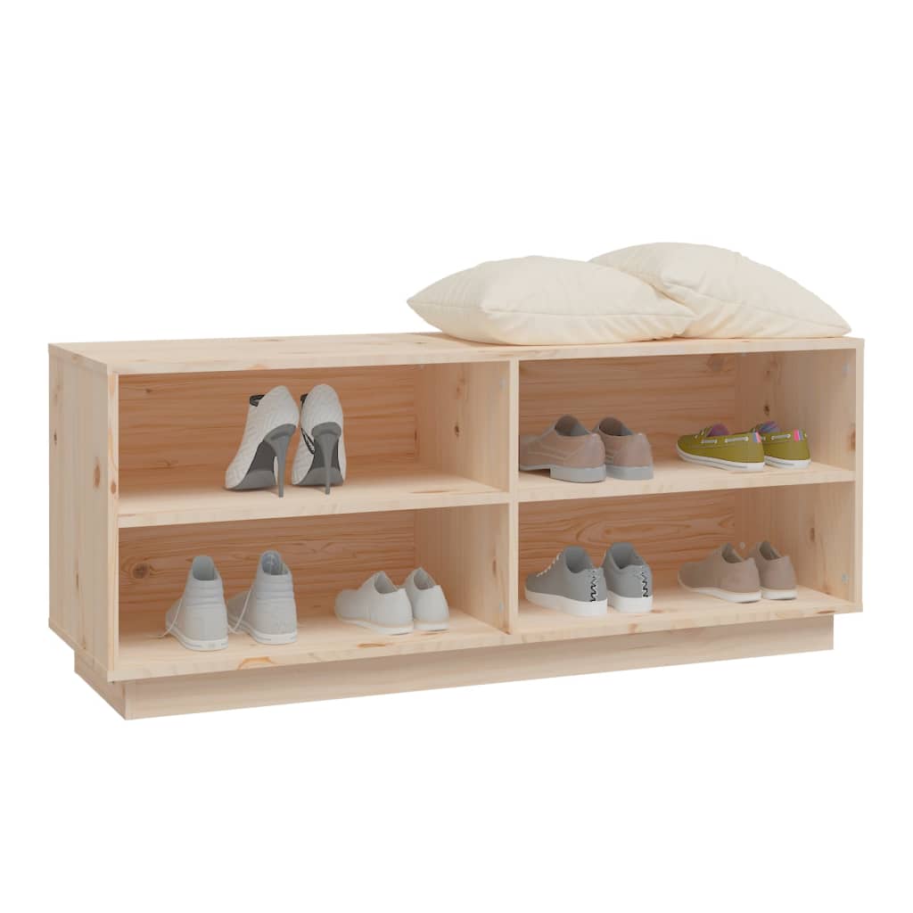 tömör fenyőfa cipőszekrény 110 x 34 x 45 cm