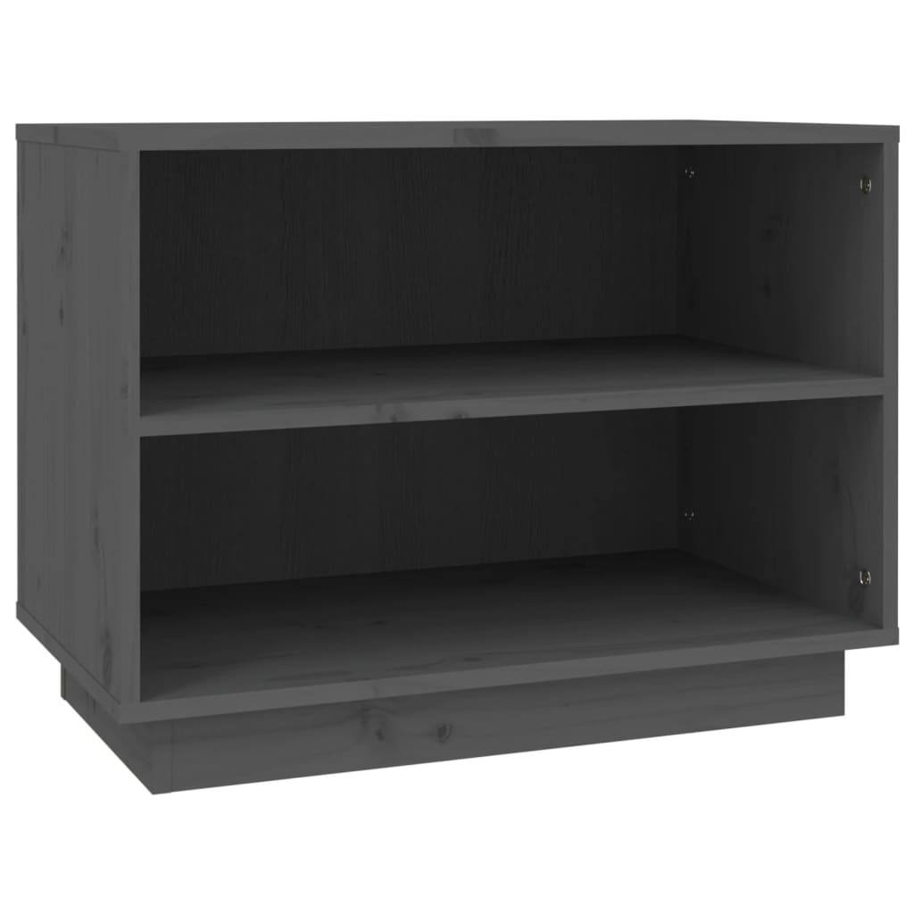szürke tömör fenyőfa cipősszekrény 60 x 34 x 45 cm